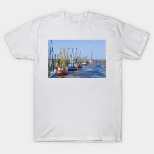 Cutter harbor, Dorumer Neufeld, Dorum, Lower Saxony, Germany, Europe T-Shirt